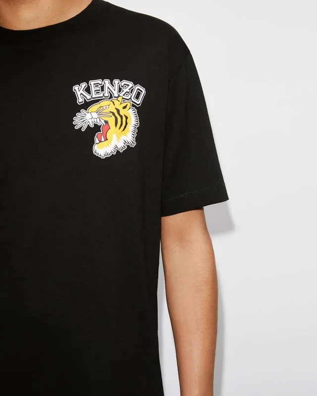 KENZO Men's and Women's Same Style 23 Spring and Summer Cotton Tiger Head Pattern Casual Fashion Loose T-shirt Color: Black Apricot White Size: M L XL XXL Three Standards Style Number: K 69